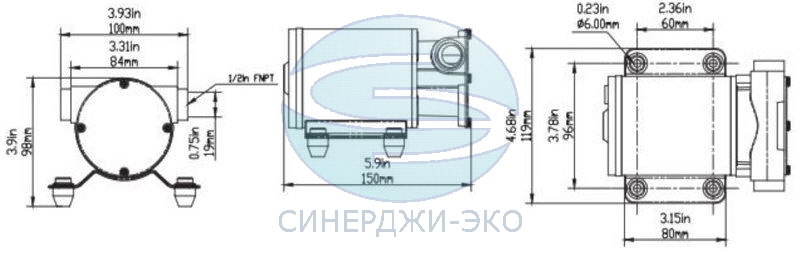 Насос импеллерный самовсасывающий трюмный FIP-3200-12