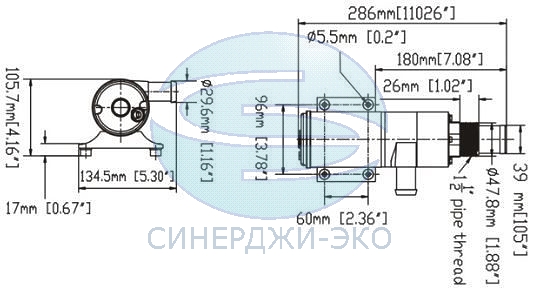 Насос туалетный (фекальный) с измельчителем (помпа с мацератором) FL-65B 24V
