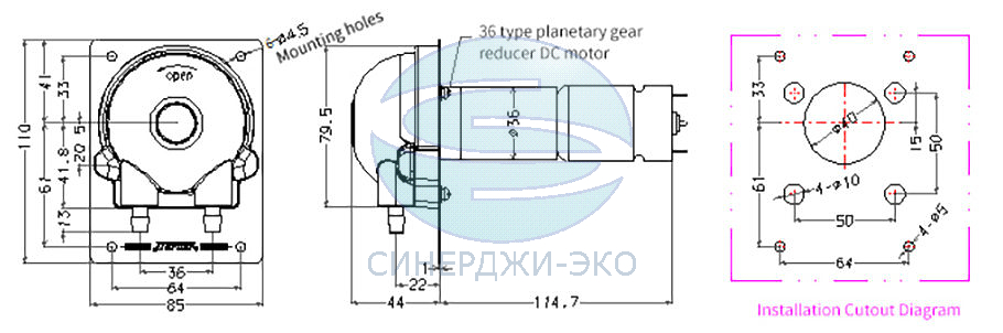 Насос перистальтический 204KA/ZLX-12v  