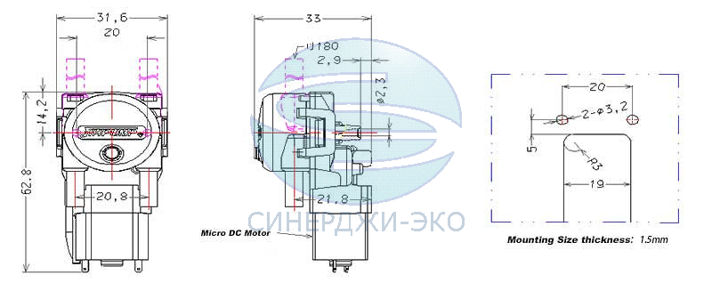 Насос перистальтический WX1/ZL-3-6v